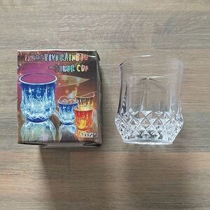 Crystal Clear Plastic Inductive Rainbow Color Cup